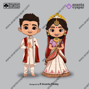 Indian Bride and Grooms Vector Art