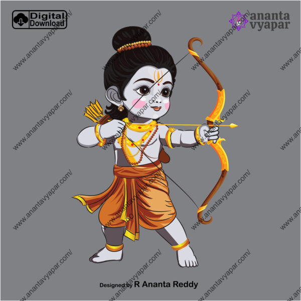 shri ram illustration vector art